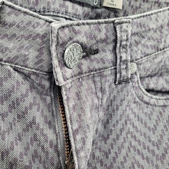 Prana Kara Gray Straight Leg Jeans Chevron Pattern 5-Pockets Women's Size 0 - Picture 5 of 8